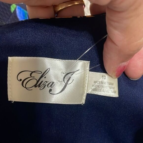 (E1) Eliza‎ J dress by NWT Sleeveless, lined, navy, multi-color, sizes 6,8,10 - Picture 10 of 14